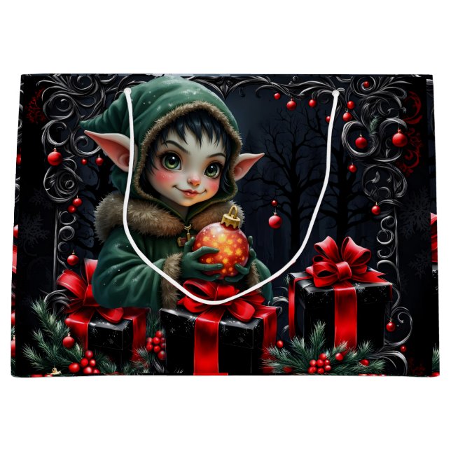 Cute Elf Child in Grönt Hooded Jacka (Framsidan)