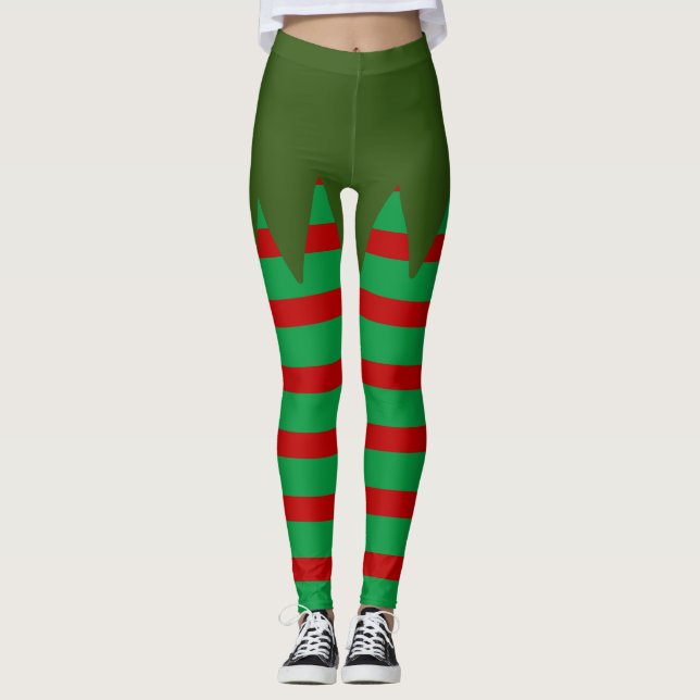 Cute Elf Costume Jul Kvinnor Leggings (Framsida)