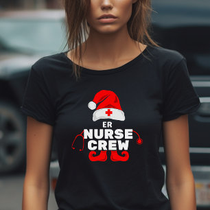 Cute Elf ER Nurse jul Crew T Shirt