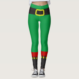 Cute Elf-Grönten Röd jul-Novelty Leggings