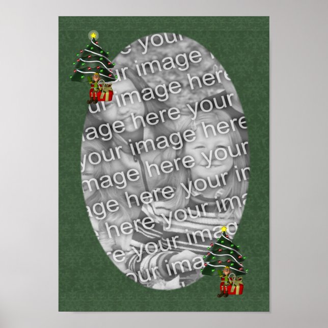 Cute Elf-Helgdag Lägg till ditt foto Poster (Framsidan)