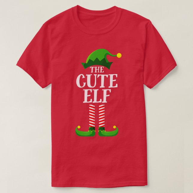 Cute Elf Matching Family Group jul Roligt Party T Shirt (Design framsida)