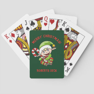 Cute Elf med Candy cane-julkort Casinokort