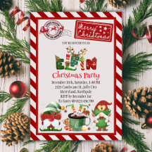 Cute Elf North Pole-inbjudan till julfest