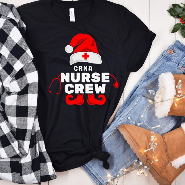 Cute Elf Nurse CRNA-julbesättning T-Shirt (Skapare uppladdad)