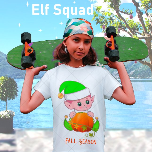 Cute Elf och Pumpkin Fall Season T Shirt (Skapare uppladdad)