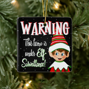Cute Elf-övervakning Julgransprydnad Keramik