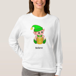 Cute Elf & Personlig Text T Shirt