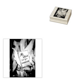 Cute Elf Reading Bok Ownership Namn Frimärke Stämpel