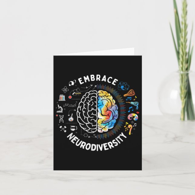 Cute Embrace Neurodiversity Autism Awareness Asd B Kort (Framsida)