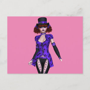 CUTE EMO GOTH GIRL POSTCARDS VYKORT