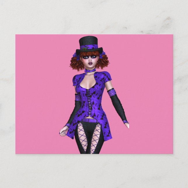 CUTE EMO GOTH GIRL POSTCARDS VYKORT (Framsida)