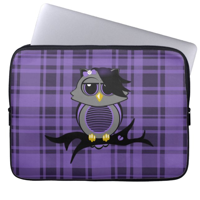 Cute Emo Uggla och Pached 13-tums Electronics Bag Laptop Fodral (Framsidan)