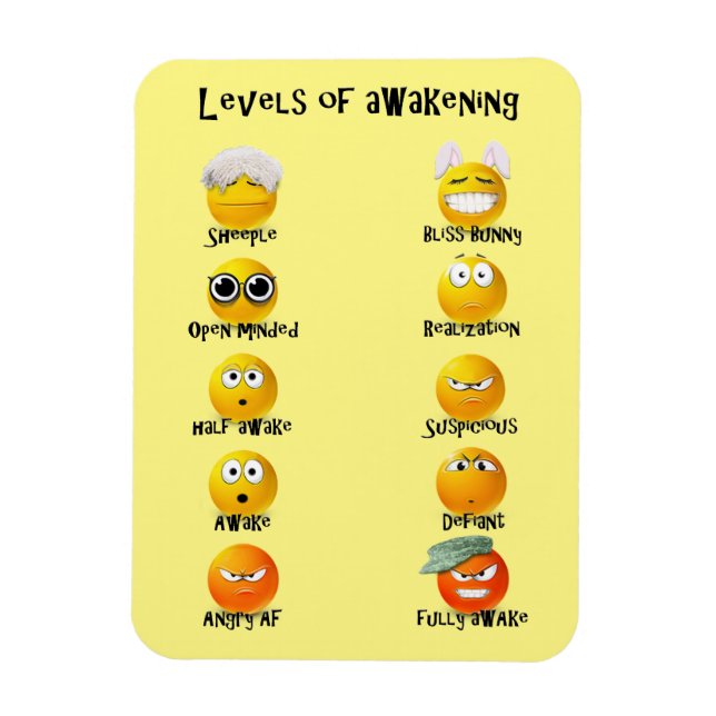 Cute Emoji AVaknings Stages Emoticon Magnet (Vertikal)