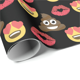 Cute Emoji i kärlek, Poop emoji och kisses Presentpapper