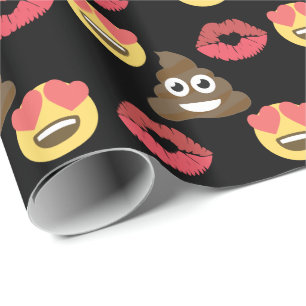 Cute Emoji i kärlek, Poop emoji och kisses Presentpapper