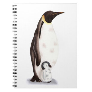 Cute Emperor Penguin och Chick Anteckningsbok