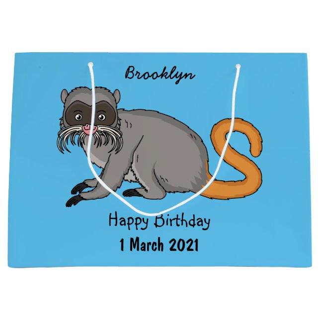 Cute Emperor Tamarin illustration tecknad (Framsidan)