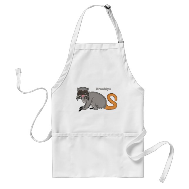 Cute Emperor Tamarin illustration tecknad Förkläde (Framsidan)