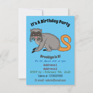 Cute Emperor Tamarin illustration tecknad Inbjudningar