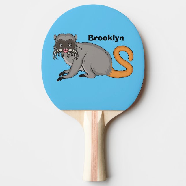 Cute Emperor Tamarin illustration tecknad Pingisracket (Framsidan)