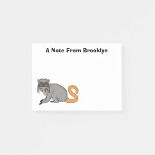 Cute Emperor Tamarin illustration tecknad Post-it Block