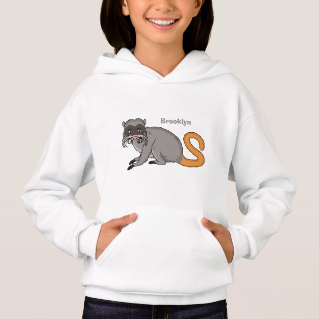 Cute Emperor Tamarin illustration tecknad T Shirt (Framsida)
