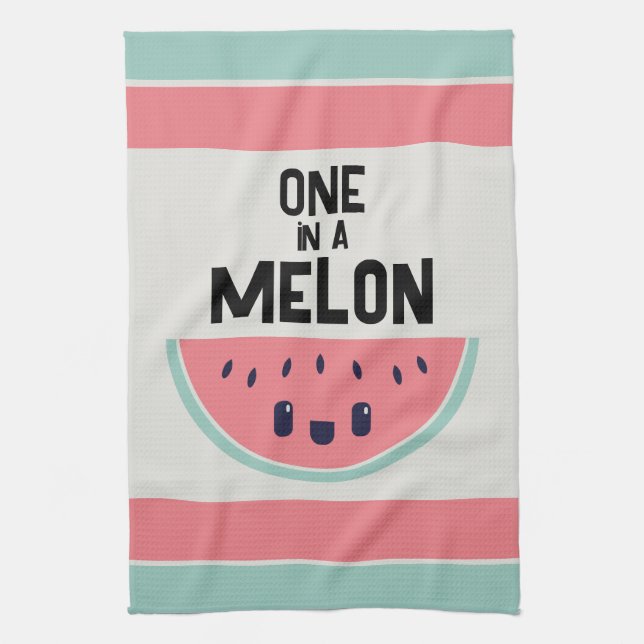 Cute en i Melon Watermelon Kökshandduk (Vertikal)