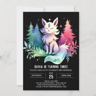 Cute Enchanted Varg Birthday Inbjudningar