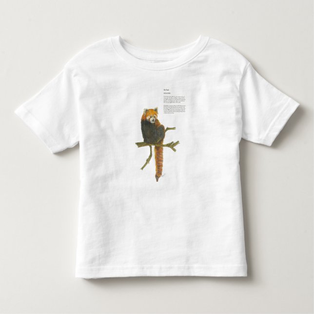 Cute Endangered Hand-Pawarded Red Panda T Shirt (Framsida)