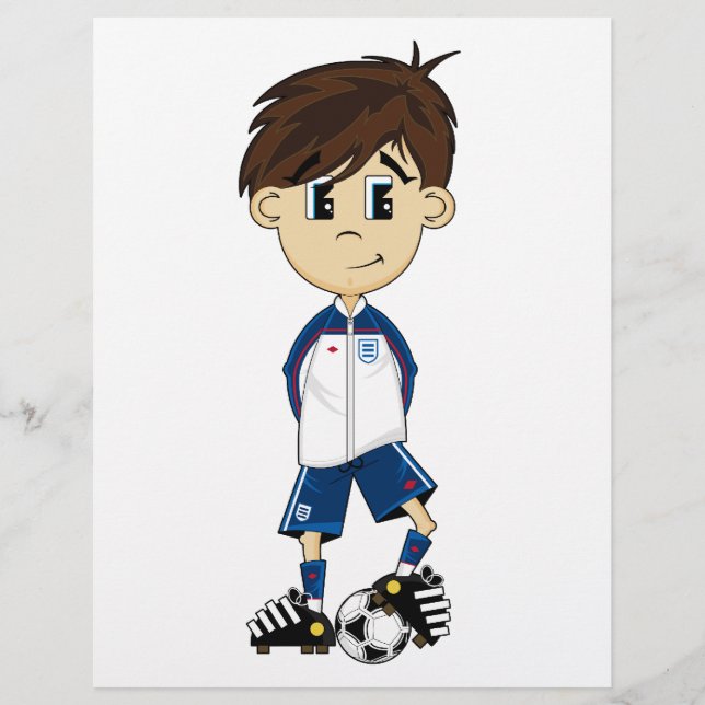 Cute England Soccer Boy Flyer (Framsidan)