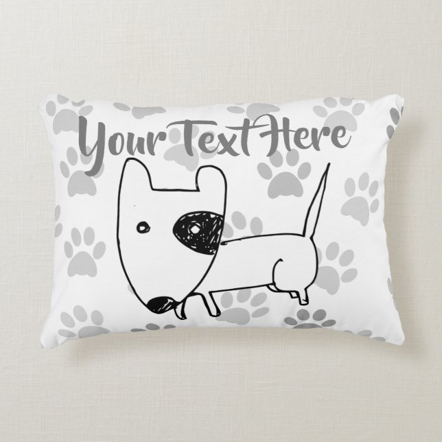 Cute English Bull Terrier Prydnadskudde (Framsidan)