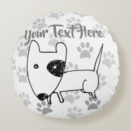 Cute English Bull Terrier Rund Kudde