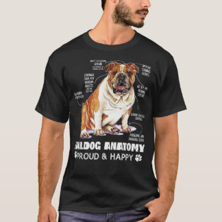 Cute English Bulldog Anatomy Hund älskare Funny T Shirt