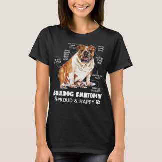 Cute English Bulldog Anatomy Hund älskare Funny T Shirt