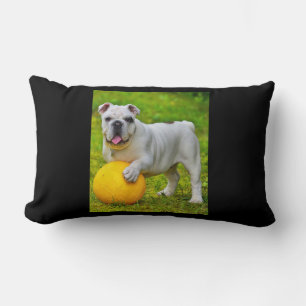 Cute English Bulldog Basketball Bulldog Älskare Gi Lumbarkudde