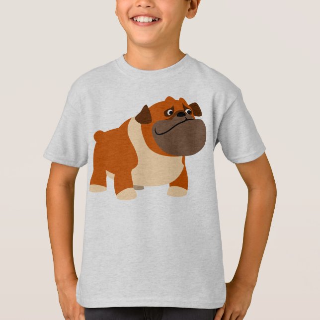 Cute English Bulldog Children T-Shirt (Framsida)