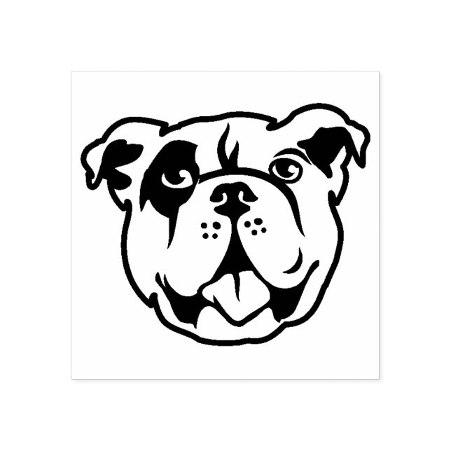 Cute English Bulldog Frimärke Stämpel (Tryck)