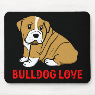 Cute English Bulldog Gift Tecknad Puppy Hund Musmatta