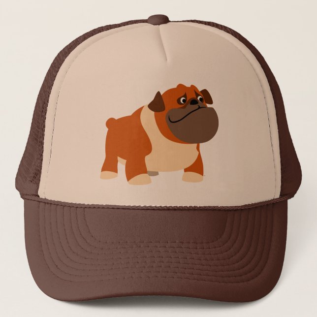 Cute English Bulldog Hat Truckerkeps (Framsida)