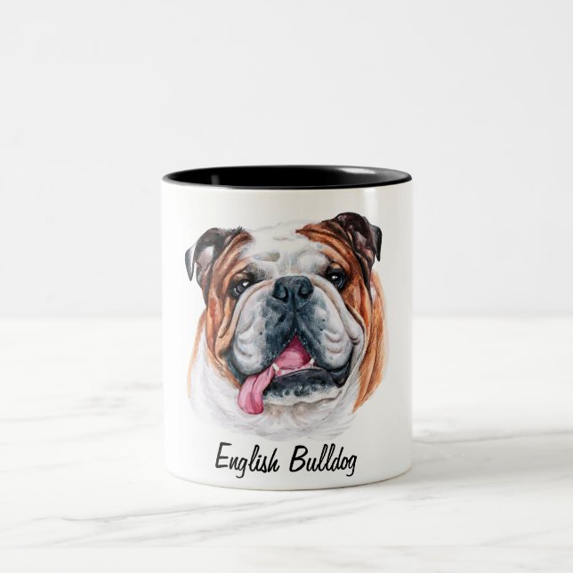 Cute English Bulldog Hund Mugg (Center)