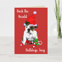 Cute English Bulldog jul Helgkort