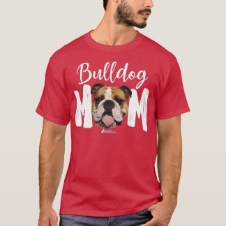 Cute English Bulldog Mamma Top, Rolig hund Walking T Shirt