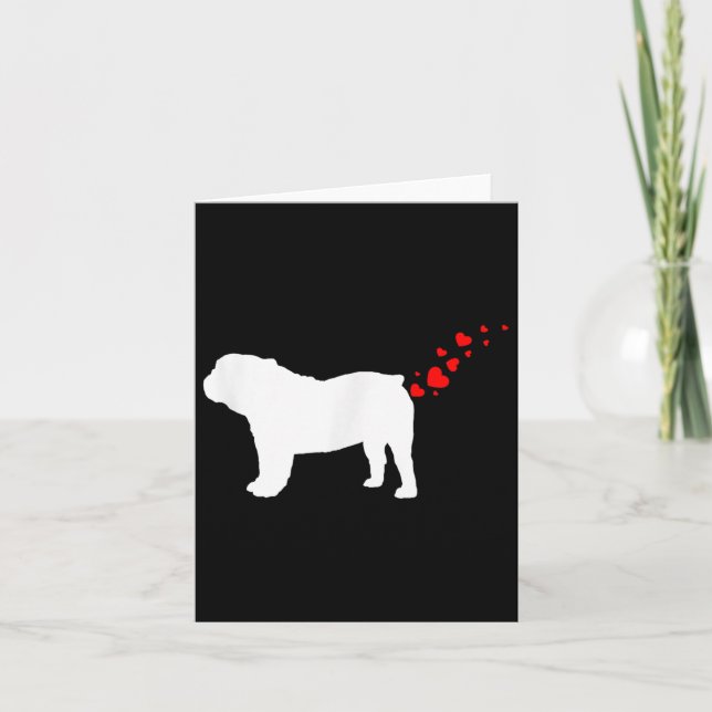 Cute English Bulldog Owner Valentines day Heart Do Kort (Framsida)