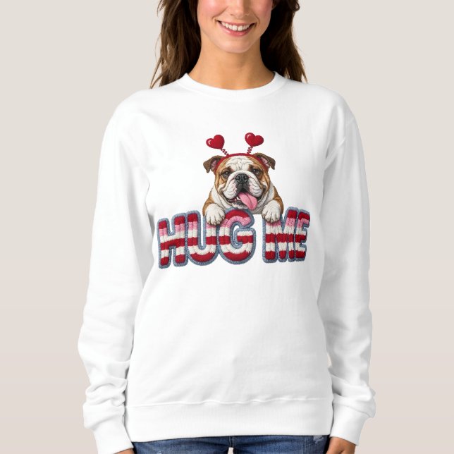 Cute English Bulldog puppy Valentine  T Shirt (Framsida)