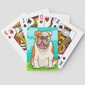 Cute English Bulldog Tecknad Casinokort