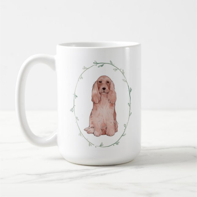 Cute English Cocker Spansk keramisk mugg (Vänster)