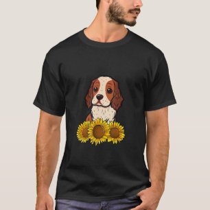 Cute English Setter Hund Solros Graphics for Wome T Shirt