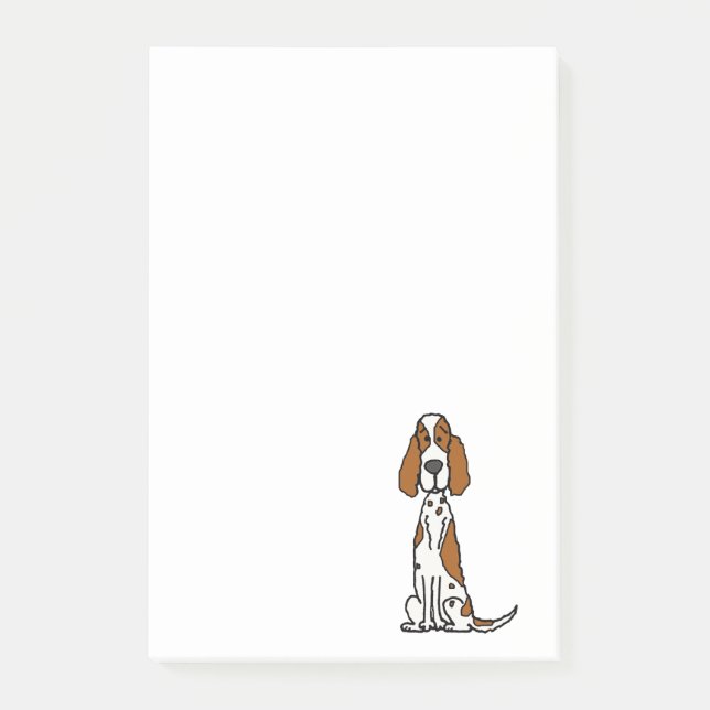 Cute English Setter Puppy-Hund, Tecknad Post-it Block (Framsida)