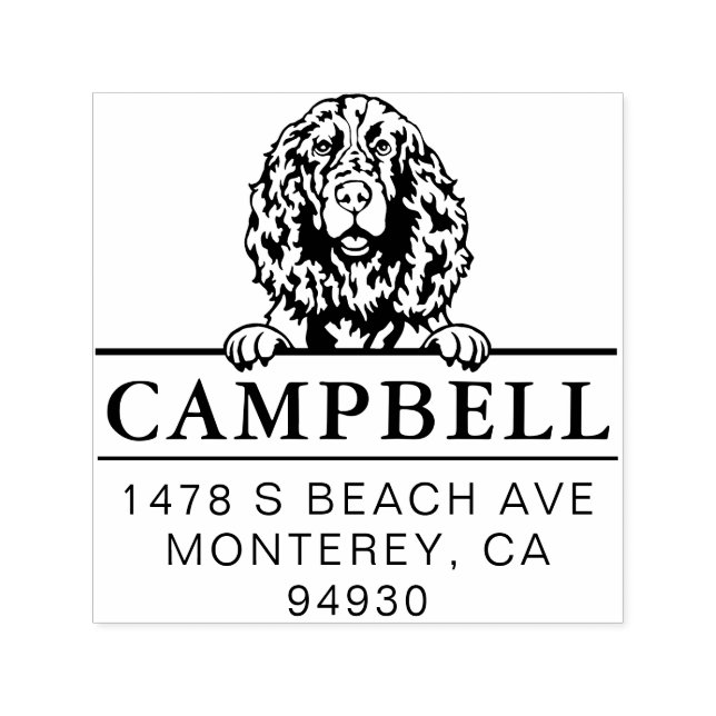 Cute English Springer Spain Anpassningsbar Hund Ad Självfärgande Stämpel (Design)